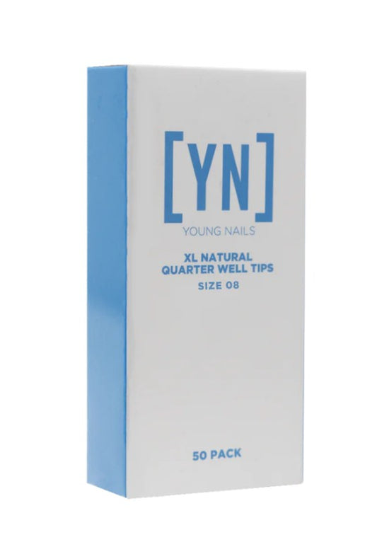 YN XL Natural Quarter Well Nail Tips 50 PK, Size 08
