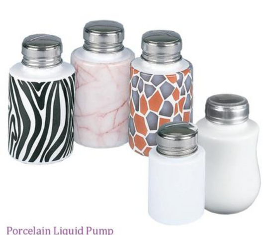 Porcelain Liquid Pump Bottle, 4 oz (Marble)