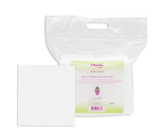 DUKAL Reflections Square Cotton Skin Care Pad 4''x4''- ply (100pk)