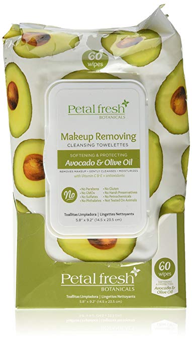 Make-Up Removing Cleansing Towelettes Avocado And Olive Oil (60 Count)