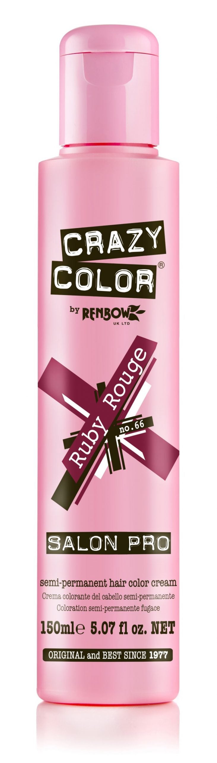 Crazy Color Semi-Permanent Hair Color Cream - Ruby Rouge No. 66 (150ml)
