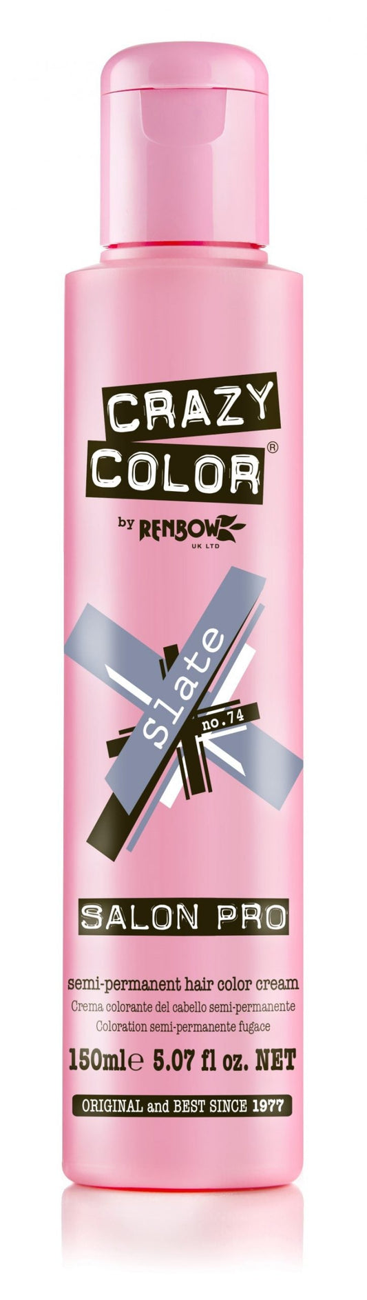 Crazy Color Semi-Permanent Hair Color Cream - Slate No. 74 (150ml)
