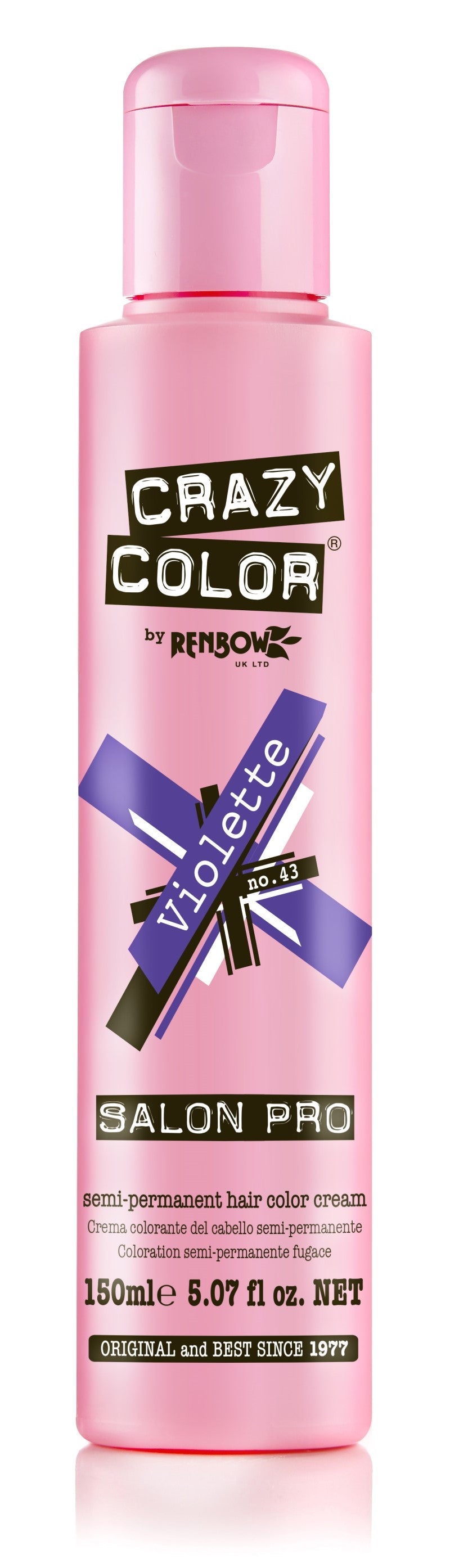 Crazy Color Semi-Permanent Hair Color Cream - Violette No. 43 (150ml)