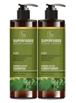 BCL Superfoods Natural Haircare 33 oz Kale Damage Detox Shampoo + Conditioner