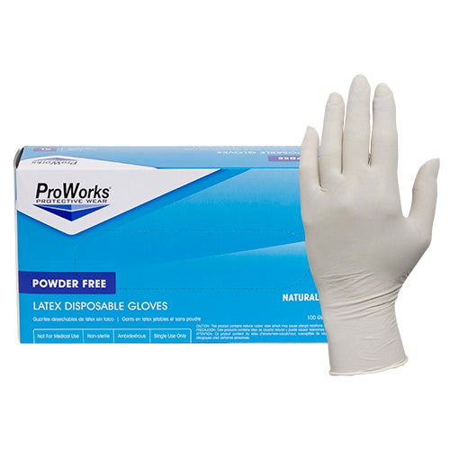 Proworks Powder Free Latex Disposable Gloves(natural color)