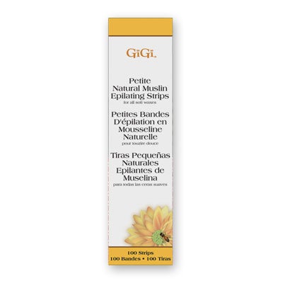 Gigi Petite Natural Muslin Epilating Strips (100 Pack, 0.75" x 4.5")