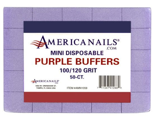 Americanails Mini Disposable Purple Buffers 100/120 Grit