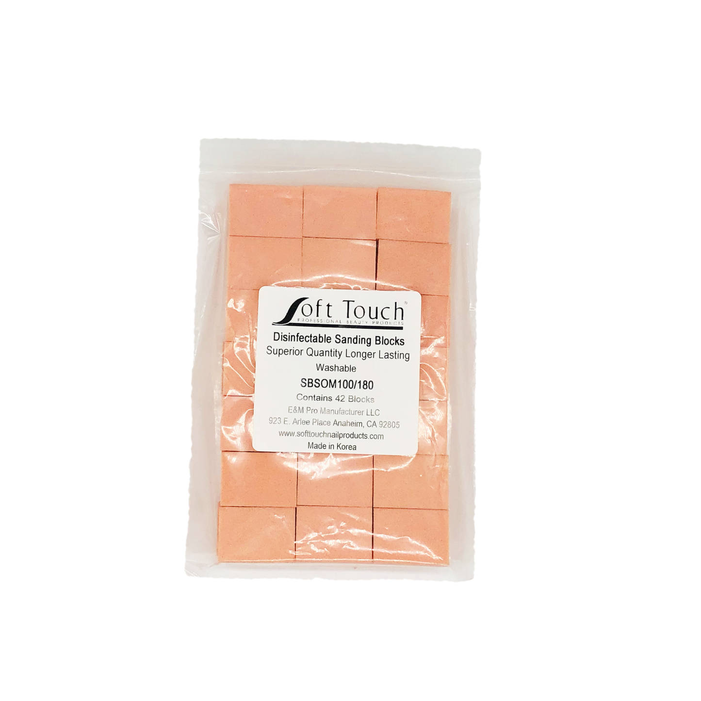 Soft Touch Disinfectable Sanding Blocks orange 100/180