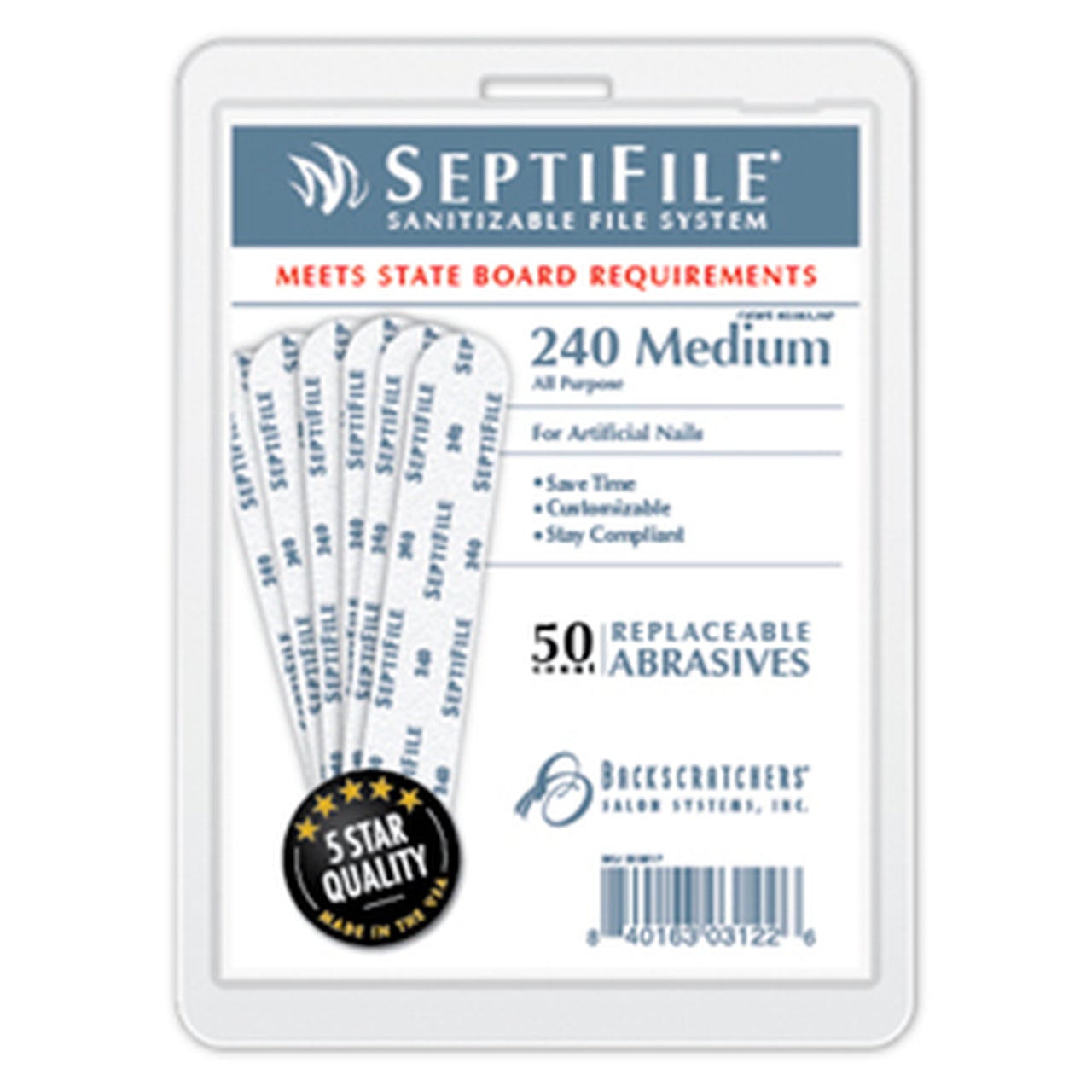 Backscratchers SeptiFile 240 Grit (50 Count)