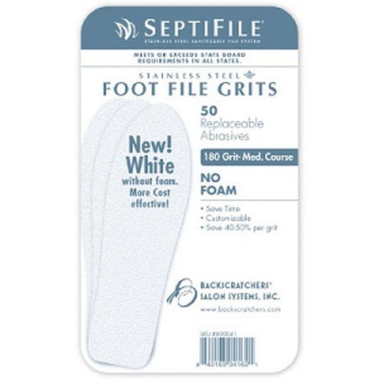 Backscratchers SeptiFile Foot File White 180 Grit (50 Count)