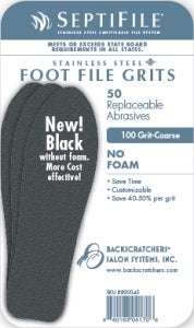 Backscratchers SeptiFile Foot File Black 100 Grit (50 Count)
