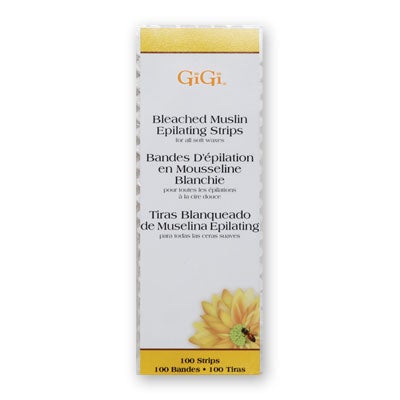 Gigi Small Bleached Muslin Epilating Strips (100 Pack, 1.7" x 4.5")