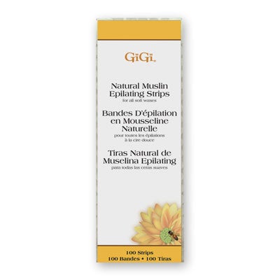 Gigi Small Natural Muslin Epilating Strips (100 Pack, 1.75" x 4.5")