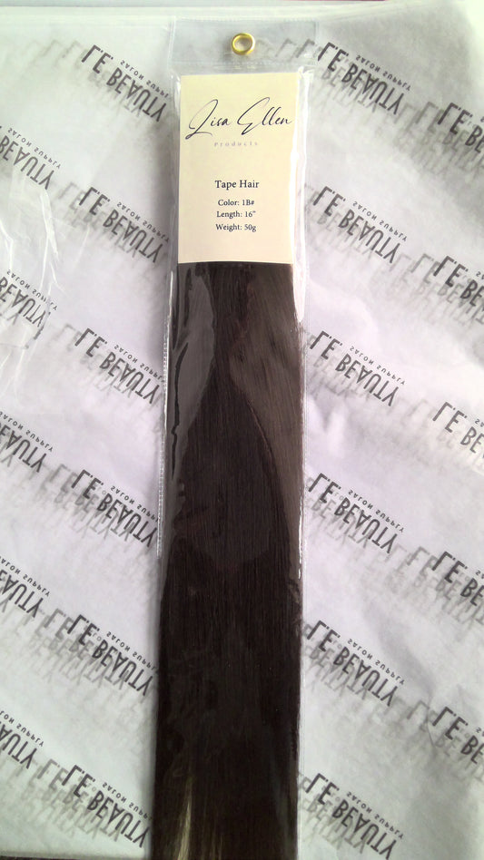 Lisa Ellen 16 inch tape in Hair Extensions #1b Straight