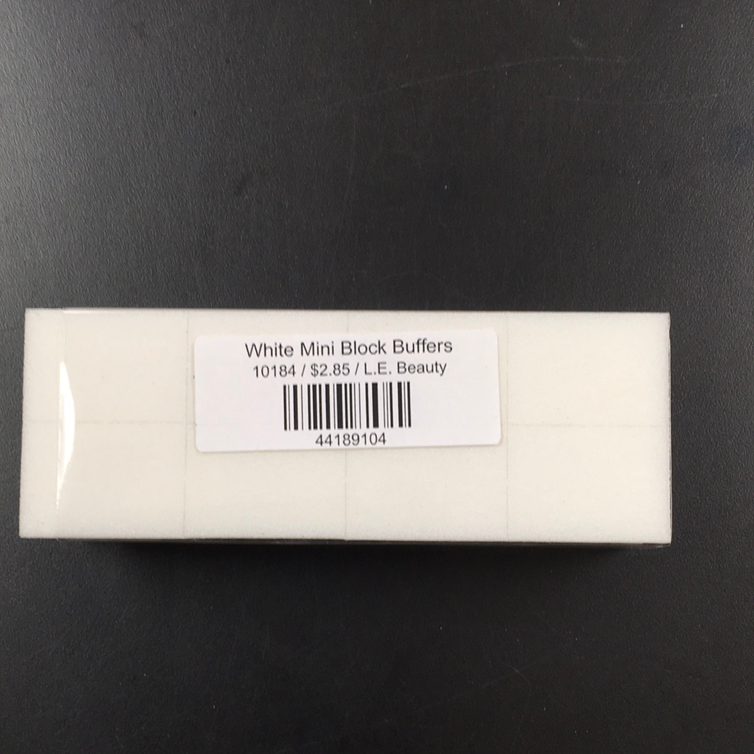 Disposable White Buffing Block  1-1/4" x 1" x 1/2" 80/100 Grit