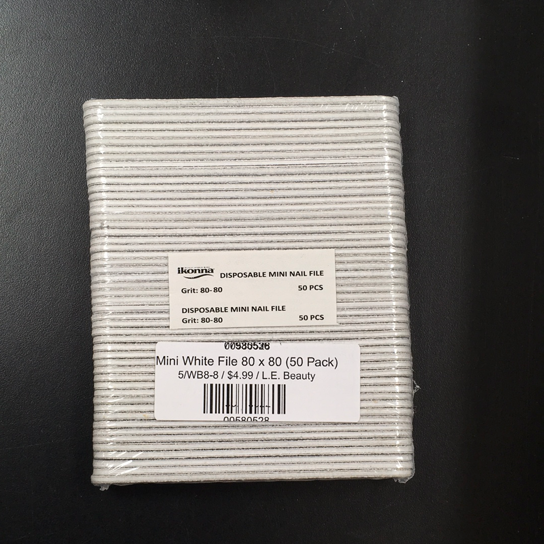 Disposable Mini White File 80 x 80 (50 Pack)