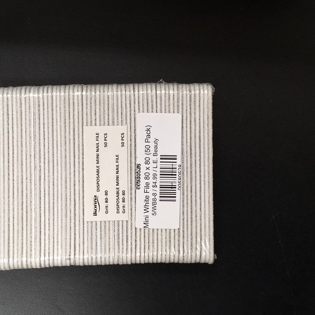 Disposable Mini White File 80 x 80 (50 Pack)