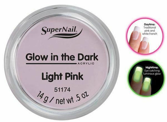SuperNail Glow in the Acrylic Powder Light Pink, 0.5 oz