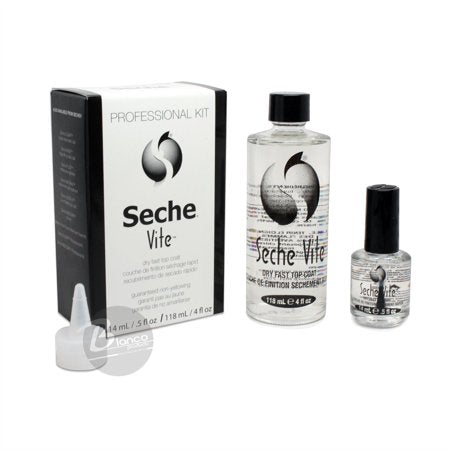 Seche Vite Dry Fast  & Top Coat Professional Refill Kit 4 oz and .5 oz