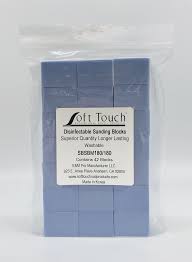 Soft Touch Disinfectable Sanding Blocks blue 1" x 1 3/8", 180/180 Grit