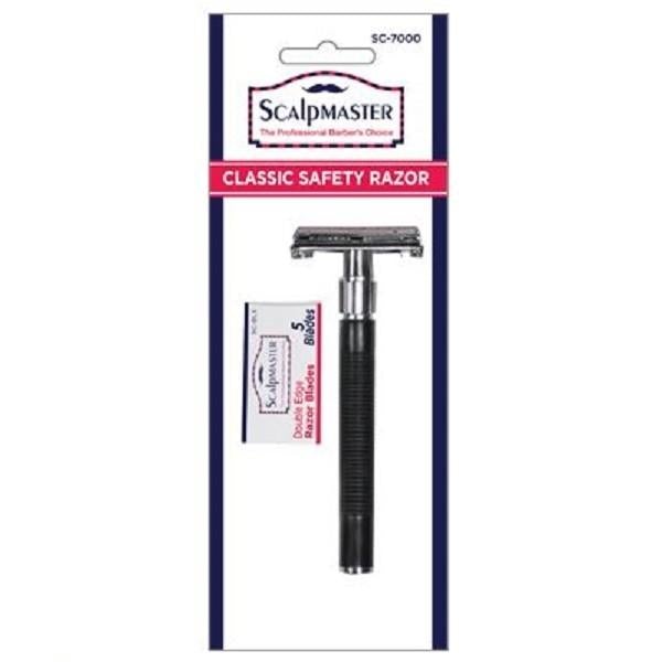 Scalpmaster Classic Safety Razor with 5 Blades