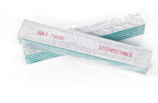 Soft Touch Disinfectable Files- Zebra Square, 7" x 11/8" Coarse 100/100 single