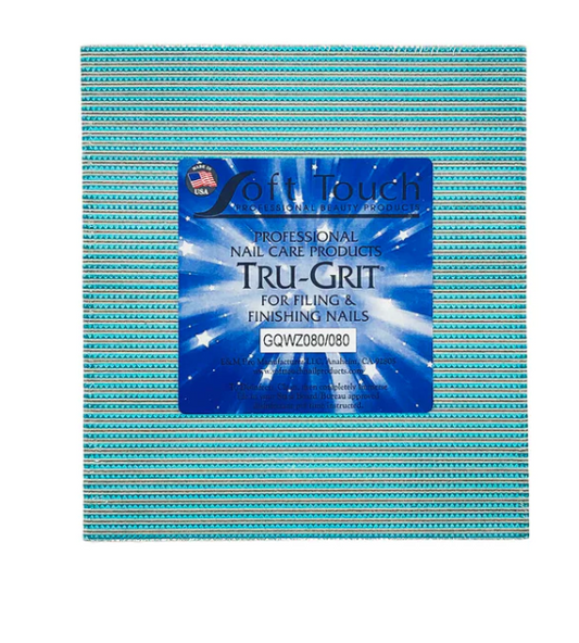 Soft Touch Square 7" x 1 1/8" Disinfectable Files-Zebra Coarse 80/80, 50 Pack